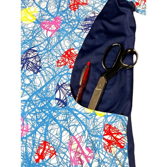 Gem Scrubs V-Neck Pockets Top Women's Valentines Scrub top Size M - Picture 3 of 9